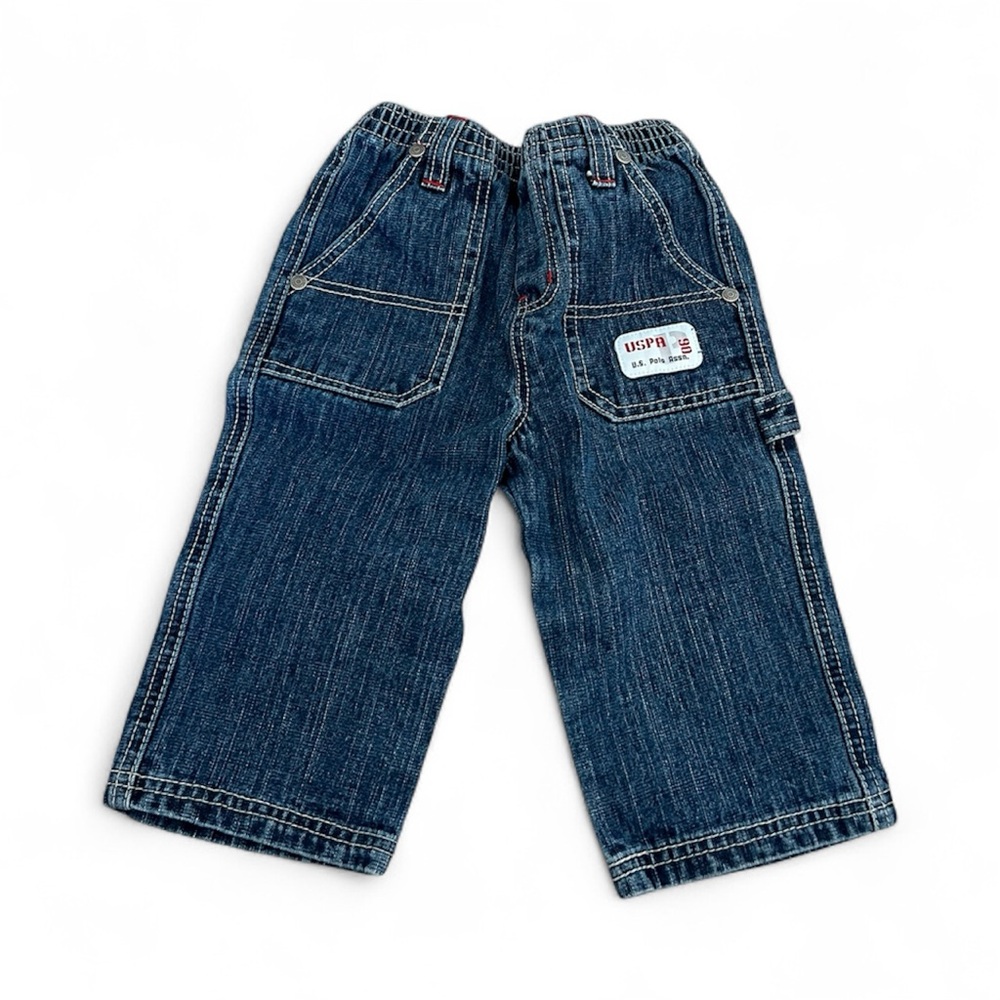 🔹U.S. POLO ASSN.: Boy size 18 months, blue denim jeans w/pockets, preowned🔹